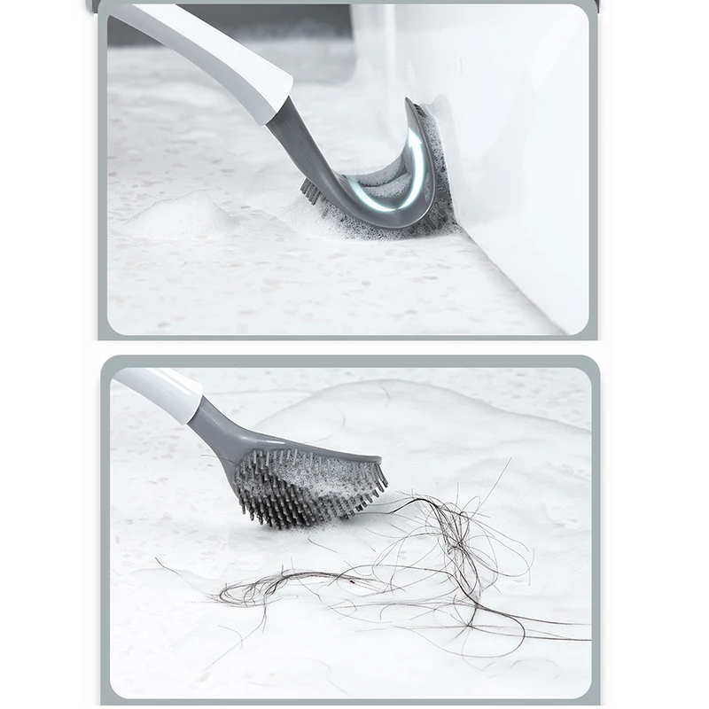 silicone toilet brush with toilet brush holder seamless hook cleaning brush set bathroom household toilet cleaning brush tool free global shipping