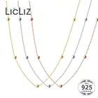 Женская простая Золотая цепочка LicLiz, колье из стерлингового серебра 925 пробы, колье-чокер из розового золота, ювелирные изделия, LN0452