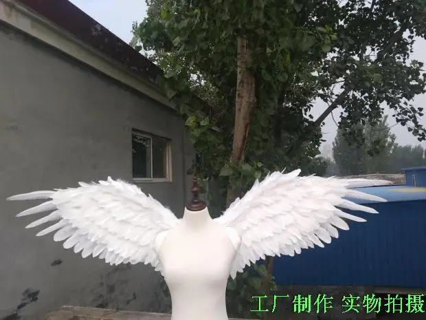 Модные Белые Крылья ангела реквизит для подиума выставки крылья с перьями