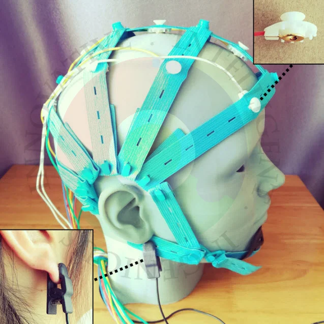 Колпачок головного мозга EEG колпачок влажного электрода позолоченный подходит