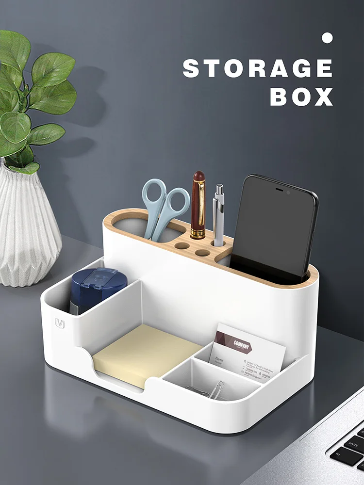 

2021Multi-purpose Storage Box Detachable Desktop Desk Stationery Cosmetic Box Pen Holder Storage Stand For Home Office Organizer