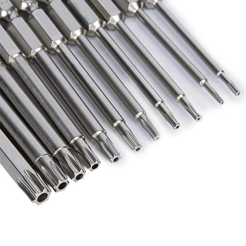 11 шт. 75 мм с шестигранной головкой набор сверл S2 Сталь магнитный Набор Бит Torx T6 T40