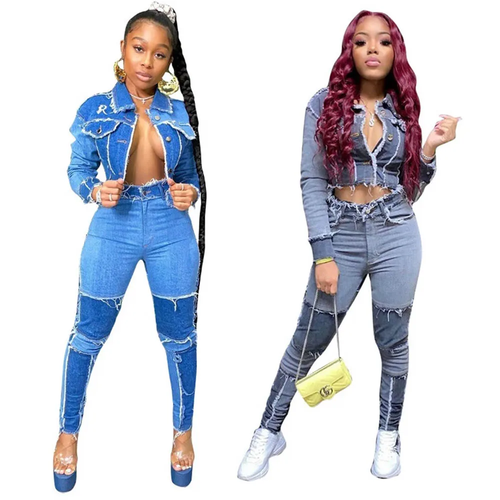 

Женская Осенняя одежда, джинсовые наряды для синих джинсовых курток для женщин, джинсы, женские джинсы с высокой талией, джинсовые брюки, же...