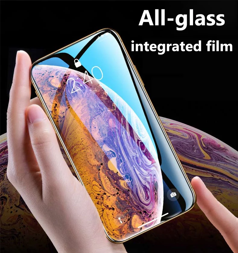 Защитное стекло с изогнутыми краями 11D закаленное для защиты экрана iPhone 11 11Pro