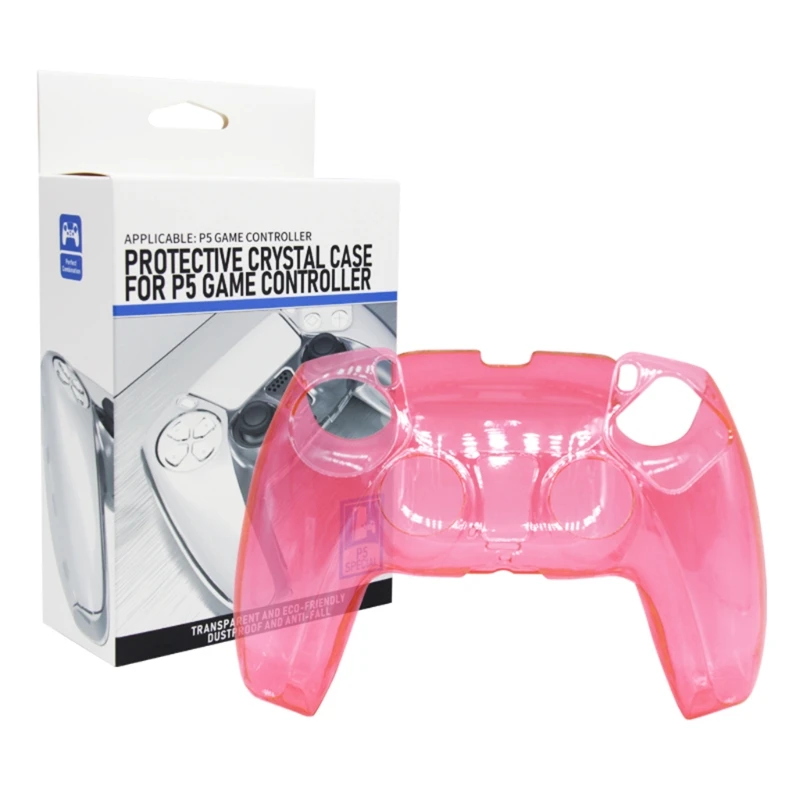 

Hard Shell Clear Anti-slip Controller Skin Protective Crystal Clear Case For PS5 G6DD