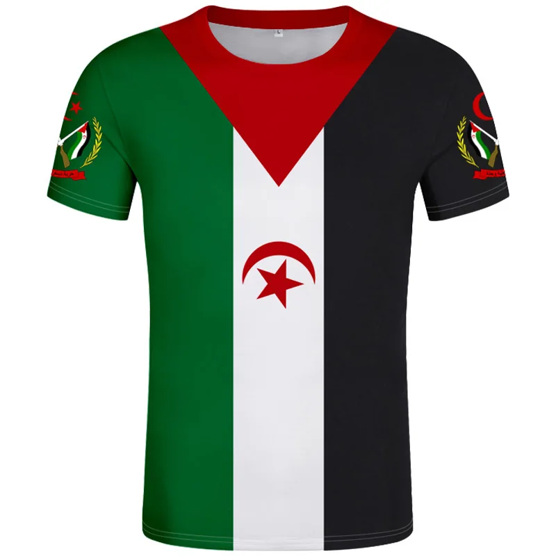 

Western Sahara T Shirt Diy Free Custom Made Name Number Esh T-shirt Nation Flag Es Islam Arabic Arab Country Print Photo Clothes