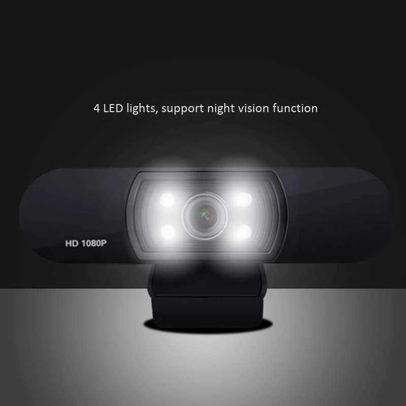 

Webcam 1080P Webcam Has Built-in Dual Microphones for PC USB Plug-And-Play Full HD Video Cameras Fill Light Night Vision
