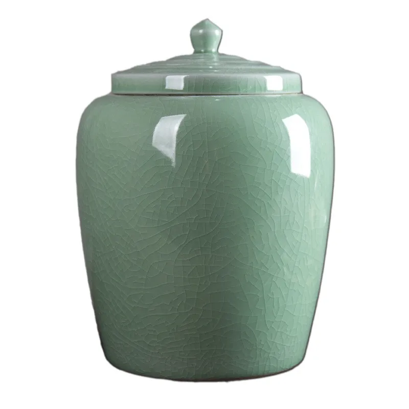 

1 Piece Vintage Tea Caddy Ceramic Kitchen Storage Box Solid Retro Container For Tea Coffee Powder Packing Box Portable Tea Jar