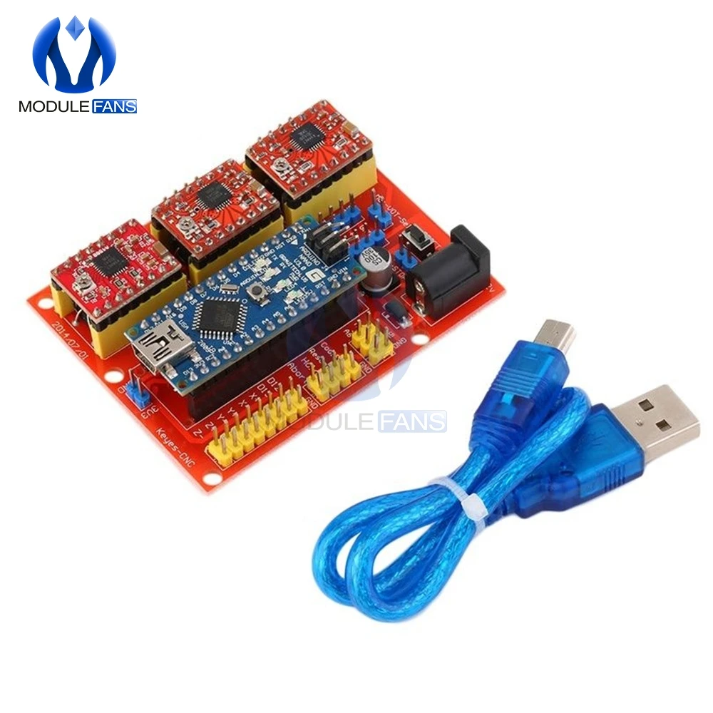 Плата расширения для ЧПУ Shield V4 A4988 шаговый 3D принтер Reprap с кабелем Micro USB Nano 3 0 V3.0