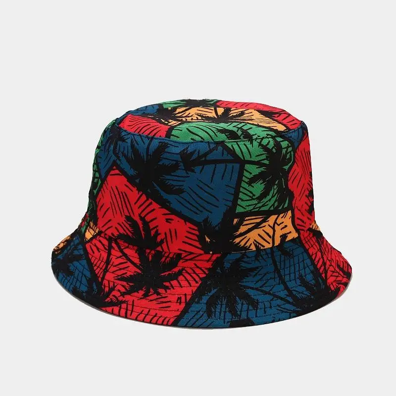 

2021new style print pattern two sides wear Bucket Hat Fisherman Hat outdoor travel hat Sun Cap Hats for Men and Women133