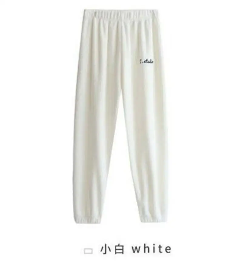 Pants-white Зимний толстый женский пижамный комплект, осенне-зимняя фланелевая теплая Пижама с рисунком, Женская домашняя одежда, женская пижама - Цвет: Pants-white