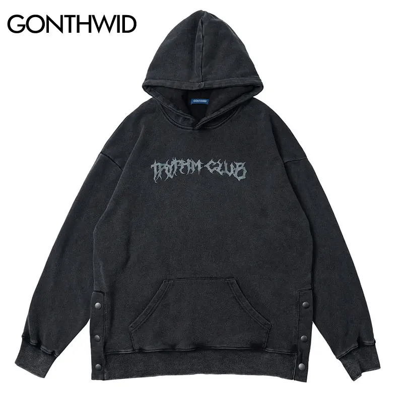 

Мужская винтажная Толстовка в стиле хип-хоп с капюшоном и надписью