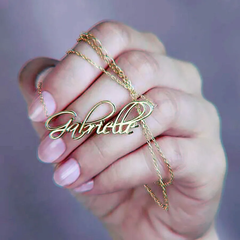 Персонализированное модное колье из нержавеющей стали с надписью Золотое чокер