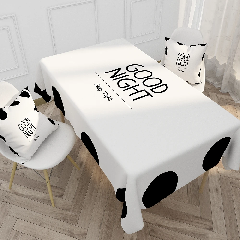 

Tablecloth for Dinning Table Waterproof Cotton Linen Simplicity Geometric Rectangular Eco-protection Tablecloths Home Decor