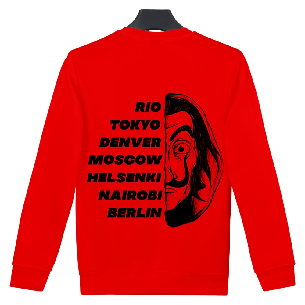 

WAWNI Fashion New La Case De Papel Sweatshirt Money Paper house Harajuku Hip Hop High Street Cool Casual Crewneck Pullovers