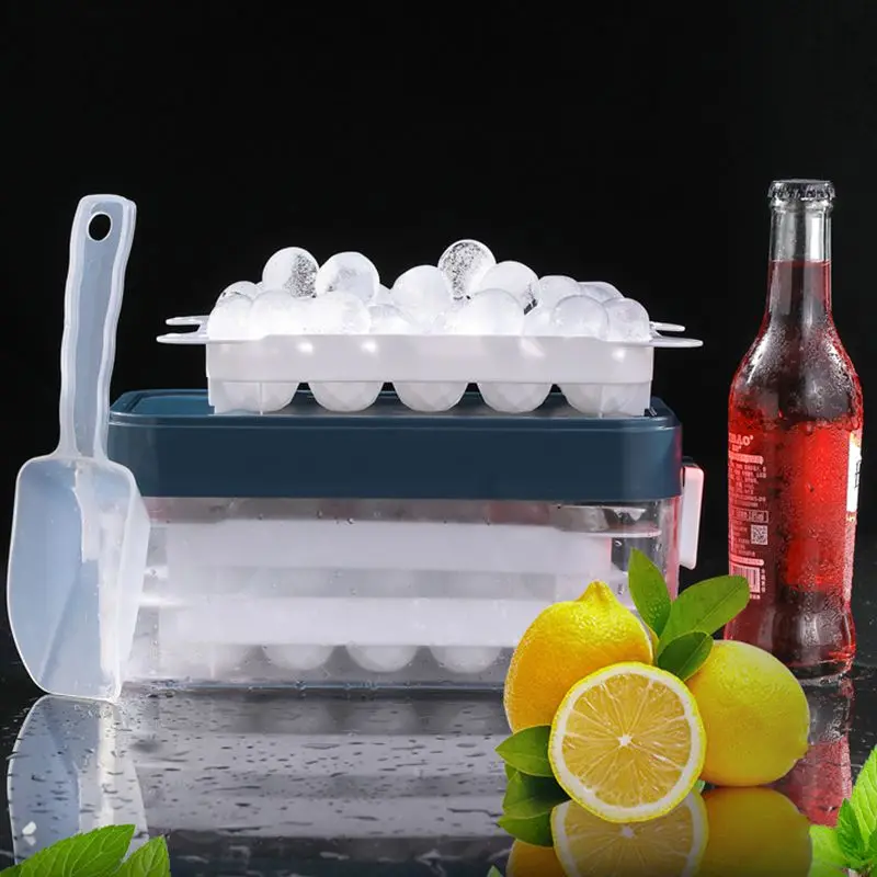 

QD#Rhombus Ice Ball Mold Safe PP Frozen Ice Cube Whiskey Ice Ball Mold Multi-purpose Ice Tray Flexible Ice Maker Trays-ice Maker