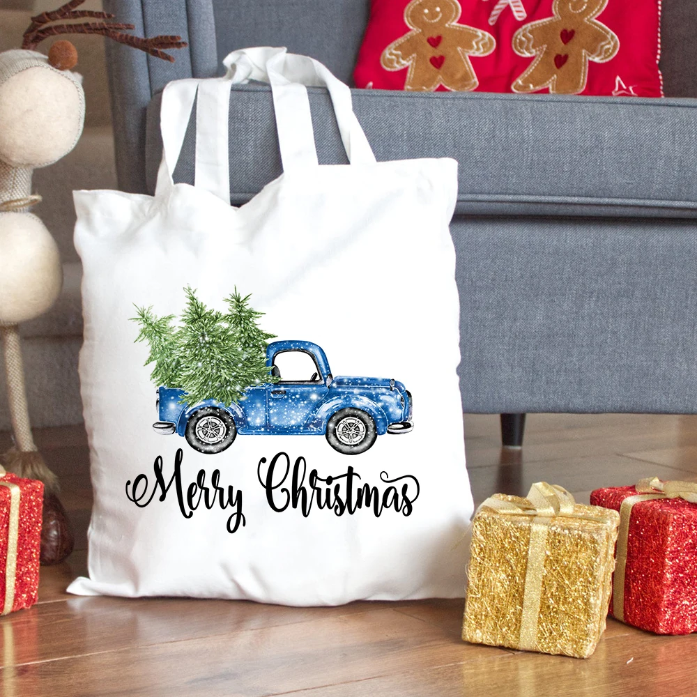 Модная сумка для покупок большая рождественская винтажная на молнии с