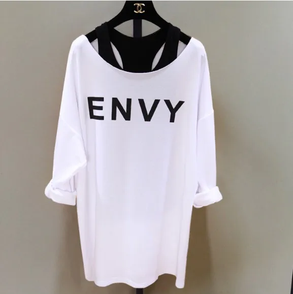 Новинка комплект из двух предметов простая весенне осенняя женская футболка с