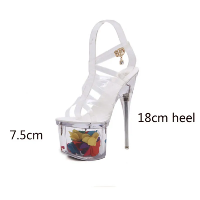 COWCOM 18cm Super High Heel Fish Shoes Crystal Stiletto Cross Straps women's Nightclub Sexy Rhinestone LFD-10368-2 | Обувь