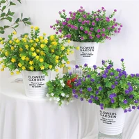 6pcs artificial flowers fake outdoor boxwood shrubs faux plastic greenery plants for outside hanging planter patio yard decor