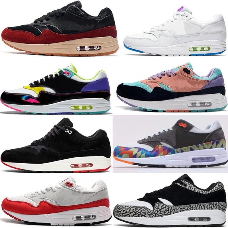 

New Arrival 1 Classic Men Running Shoes 1s Pack Print University Blue Black Red Breathable Designer Athletic Trainer Outdoor