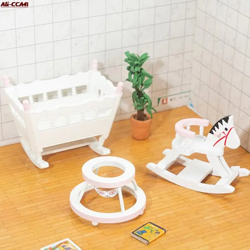 

1:12 Dollhouse Mini Furniture Baby's Room Set Baby Cradle Small Trojan Walker