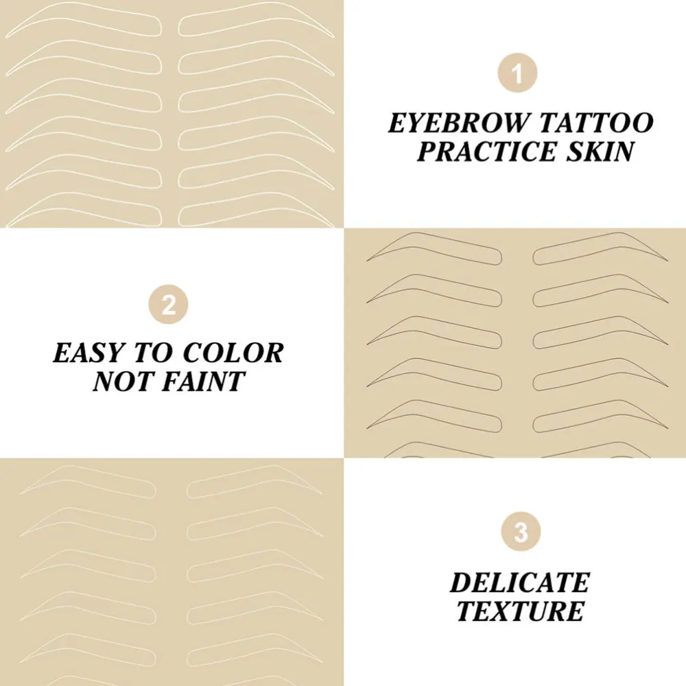 

3pcs Practice Skin Makeup Fake Skin Permanent Brow Practice Skin