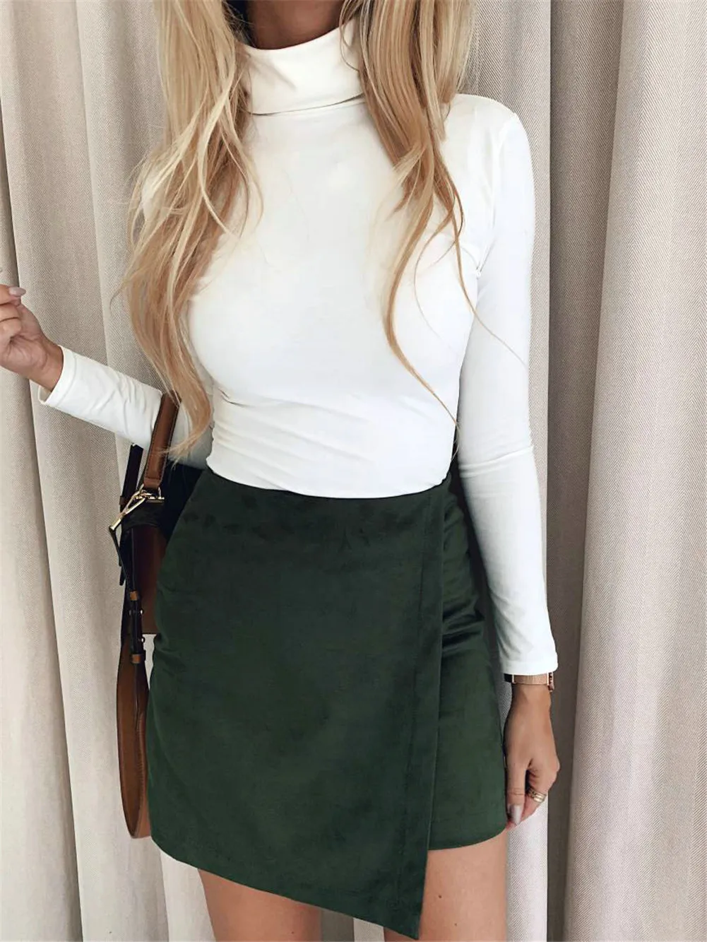 

Street Style Women Skirts Sexy High Waist Solid Ladies Bodycon Irregular Pencil Short Mini Skirt
