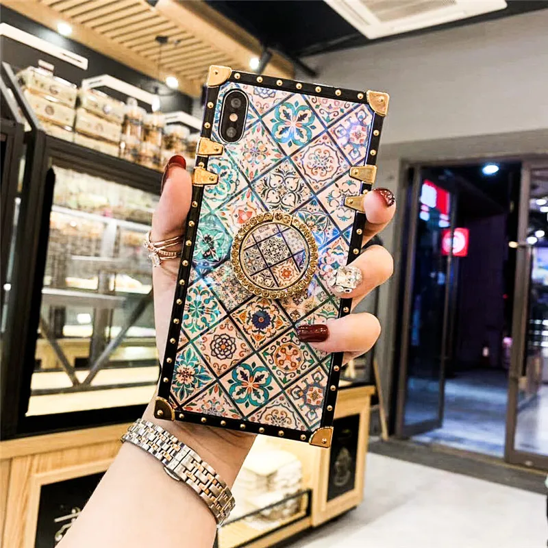 Роскошный голубого цвета винтажный Чехол для Xiao mi Red mi 7 Note 7 mi 9 K20 Funda Чехлы Европейский подставка кольцо держатель Cobar телефон Coque