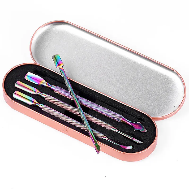 

Manicure stainless steel tweezers, colorful titanium straight head acne hook, acne clip, acne scissors beauty tool set