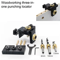adjustable woodworking 3 in 1 doweling jig kit pocket hole jig drilling guide locator for furniture connecting hole puncher tool