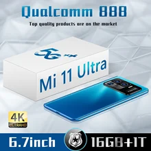Global Version Mi 11 Ultra 6.7 inch HD Android 5G Unlocked Screen SmartPhones 16GB+1TB Telephone 72MP Rear Camera Mobile Phone