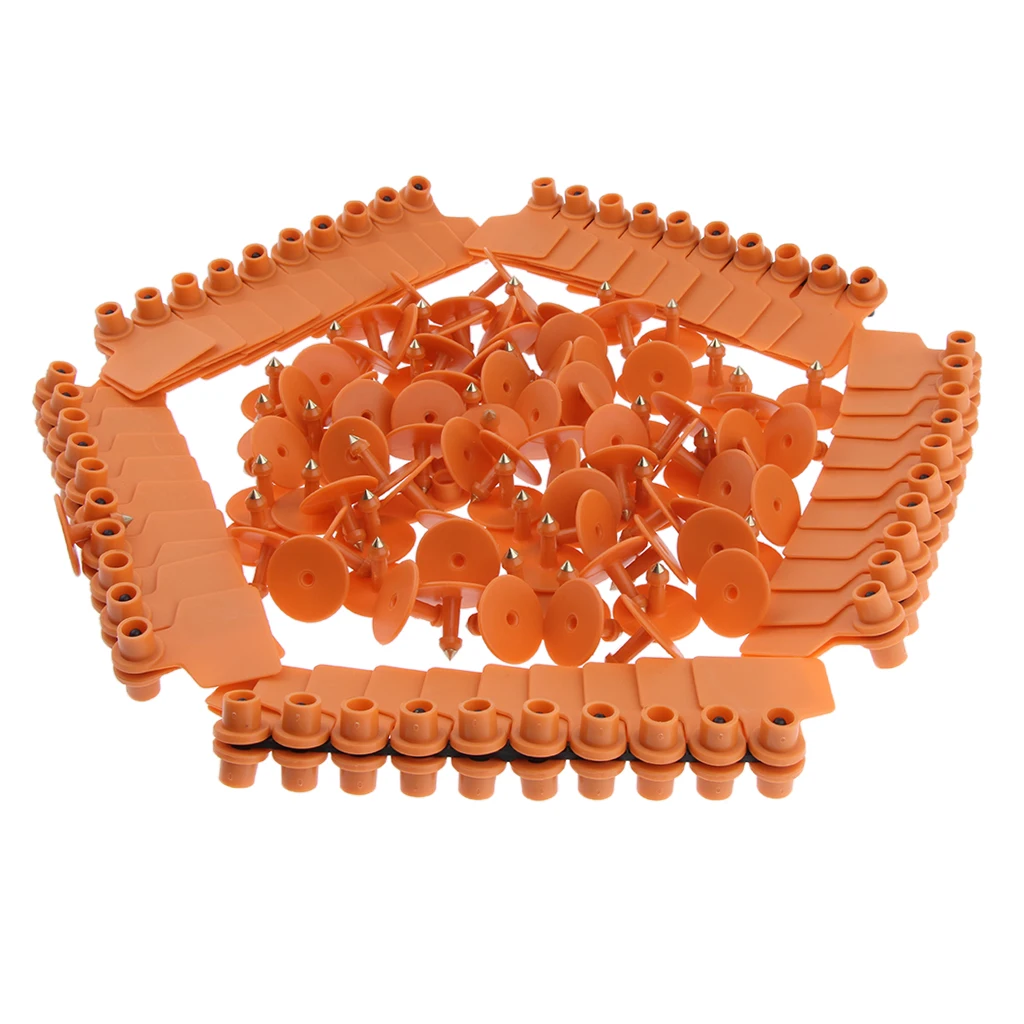 100 штук пустой свиней корова скота Ушные бирки маркер анти-коррозия оранжевый |