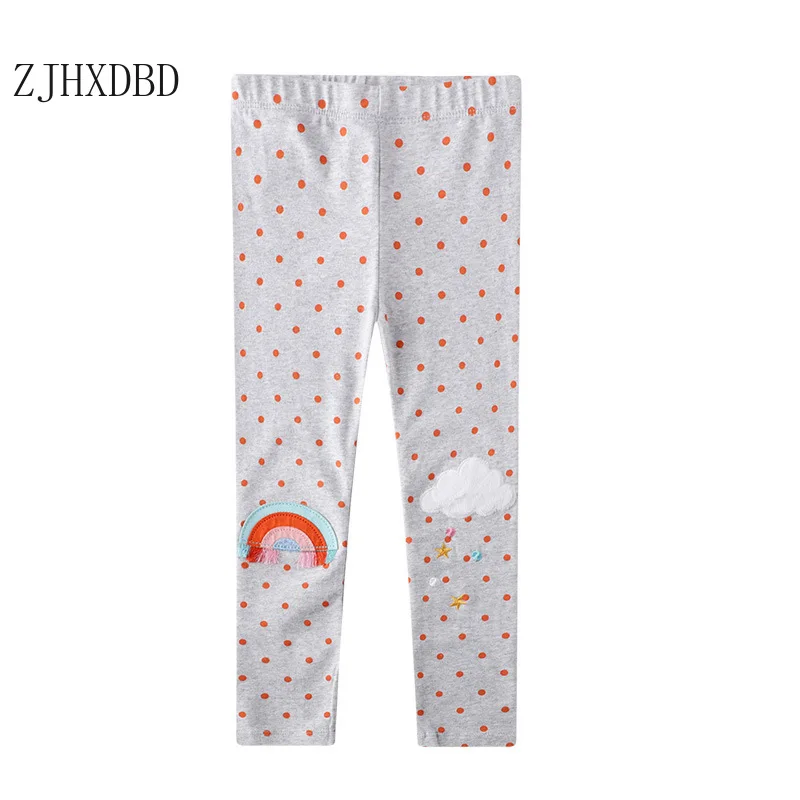 

2020 New Kids Toddler Baby Girl Fashion Autumn Winter Solid Rainbow Color Dot Legging Pant Warm Culottes for 2-8Y Clothes Cloud