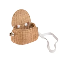 Small Back Basket Children Bicycle Baskets Handmade Rattan Toy Child Bicycle Mount Baskets Outdoor Accessories