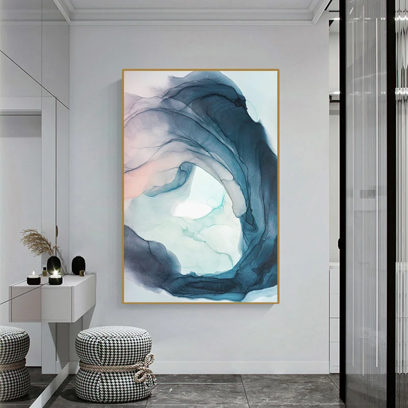 

Home Decorative Paintings Blue Pink Purple Marble Pattern Abstract Wall Posters HD Print Modern Art Canvas Pictures Nordic Mural