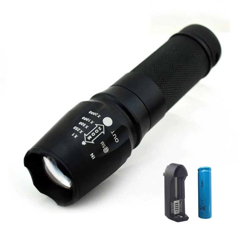 

High Bright Power Flashlight XM L2 Led Torch Lampe Torche Linternas Protable Flash Light Lamp AAA or 18650 Battery + Ac Charger