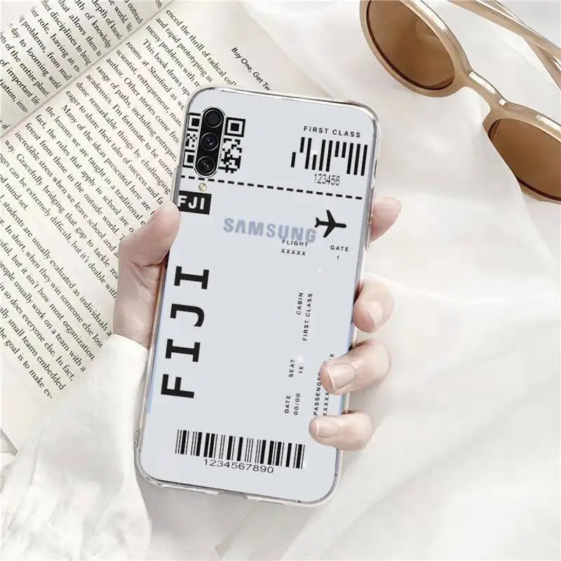 

AIR Tickets Travel Label Phone Case Transparent for Samsung A71 S9 10 20 HUAWEI p30 40 honor 10i 8x xiaomi note 8 Pro 10t 11