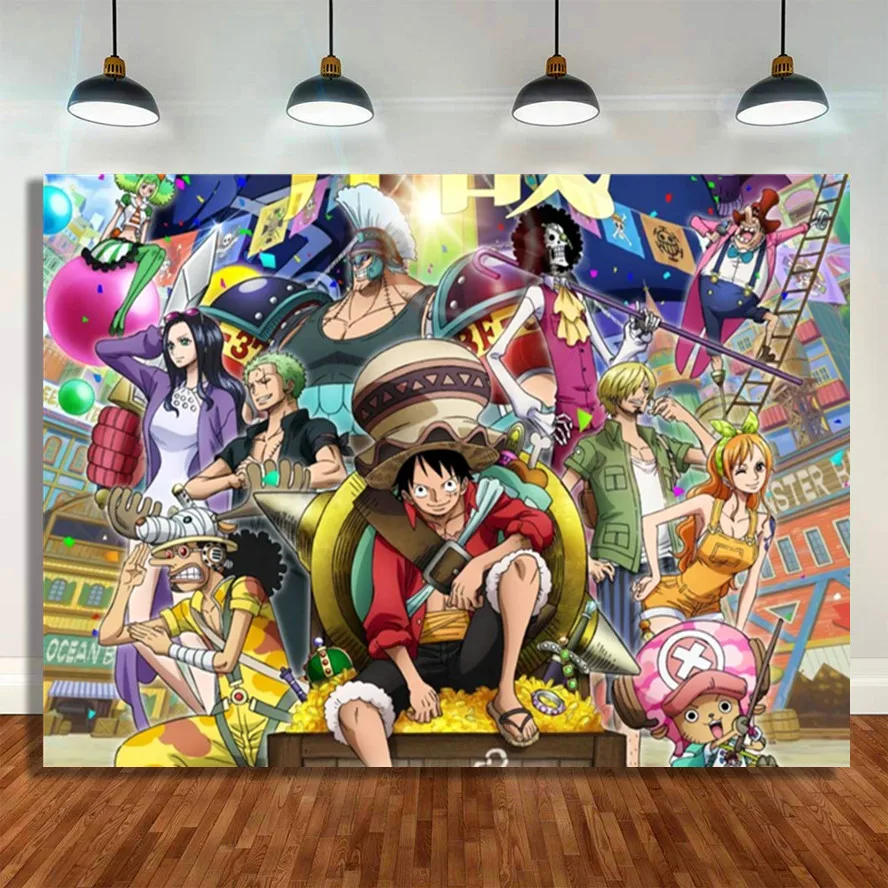 Лидер продаж виниловые фоны для вечерние в стиле аниме на заказ с изображением ОП