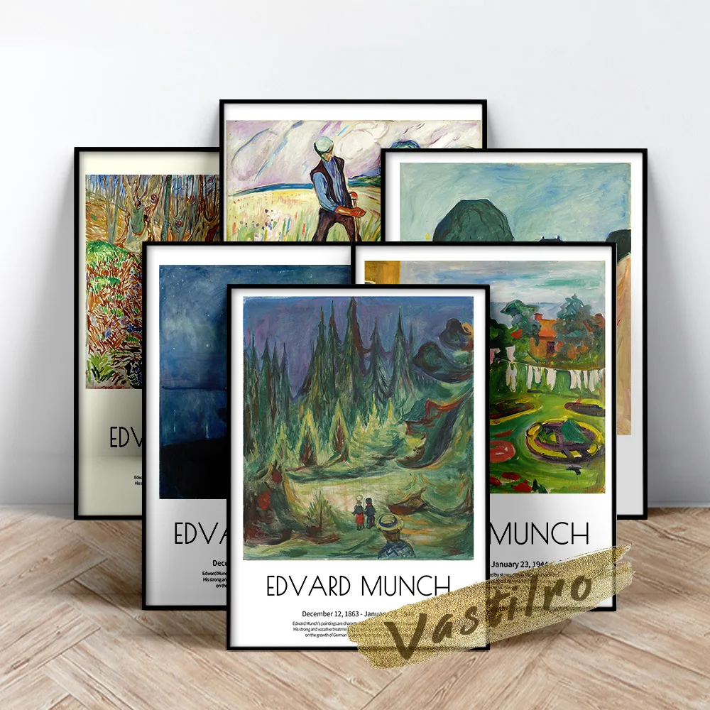 Edvard Munch искусственная выставка Elm Forrest весенние художественные принты девушки на