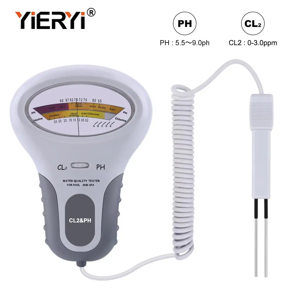Тестер качества воды yieryi CL2 & PH портативный детектор остаточного хлора анализатор