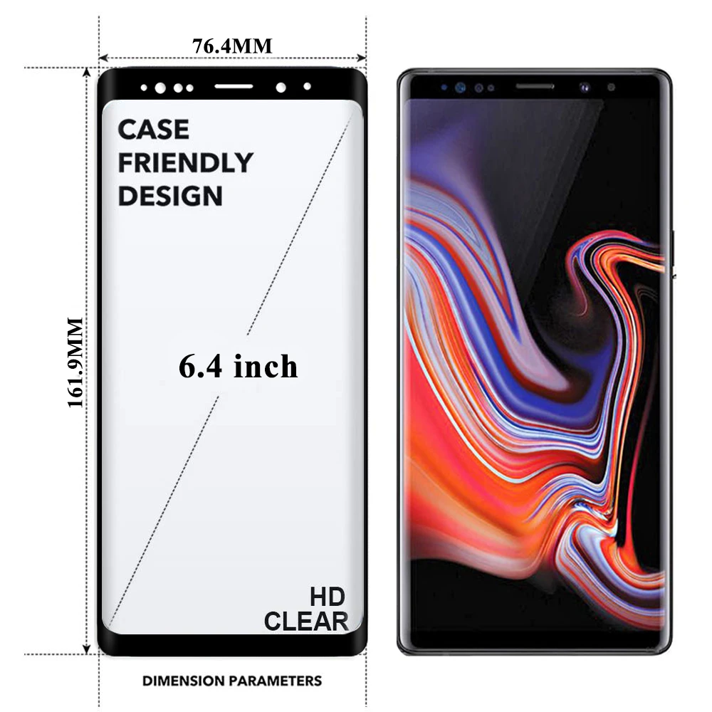 3D изогнутое стекло для Samsung Galaxy Note 9 Защита экрана Samsyng Note9 9Note бронированное