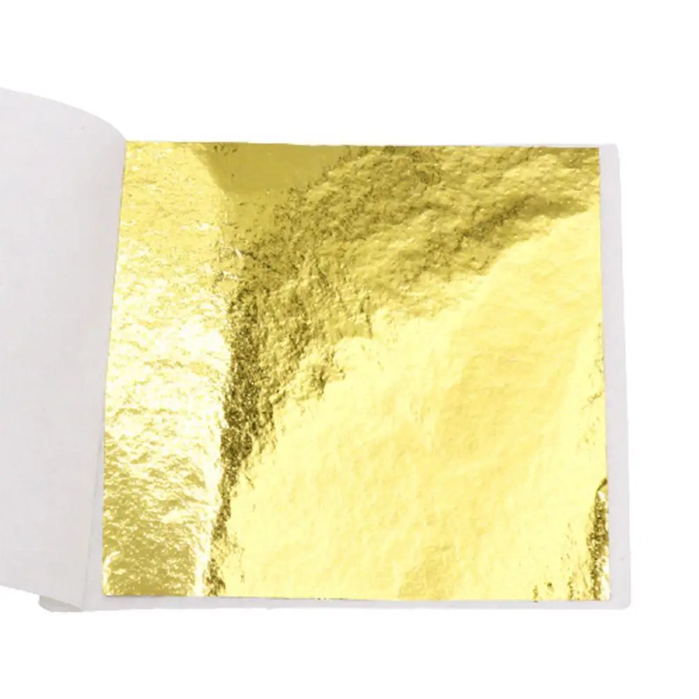 

100X Gold/Silver/Copper Foil Double Sided Paper Decoration 9*9 Gilding Paper Decor cm Leaves DIY Design Leaf Sheets Crafts X1U4