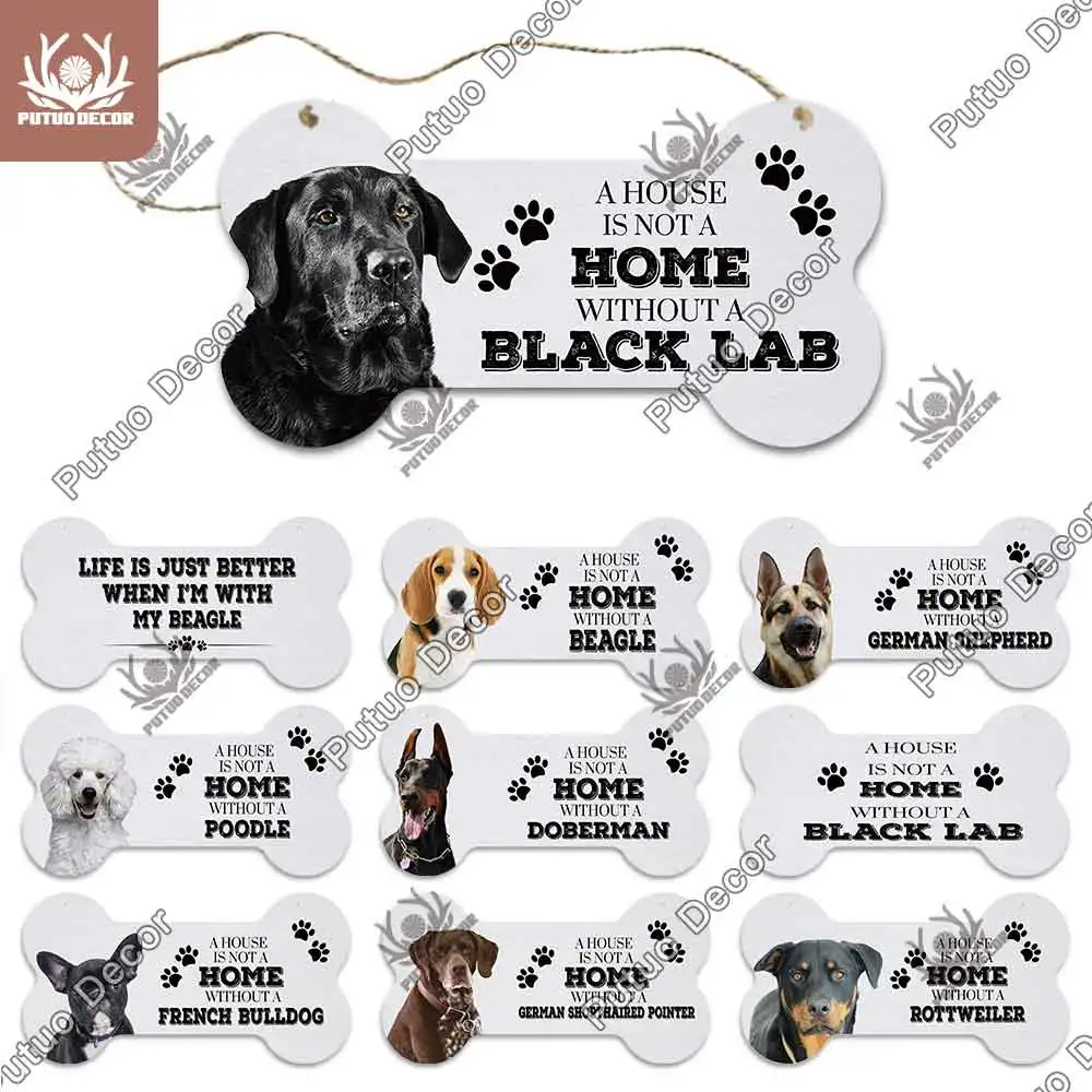 Putuo Декор кости знак Dog Tag налета прекрасные дружбы деревянный кулон для