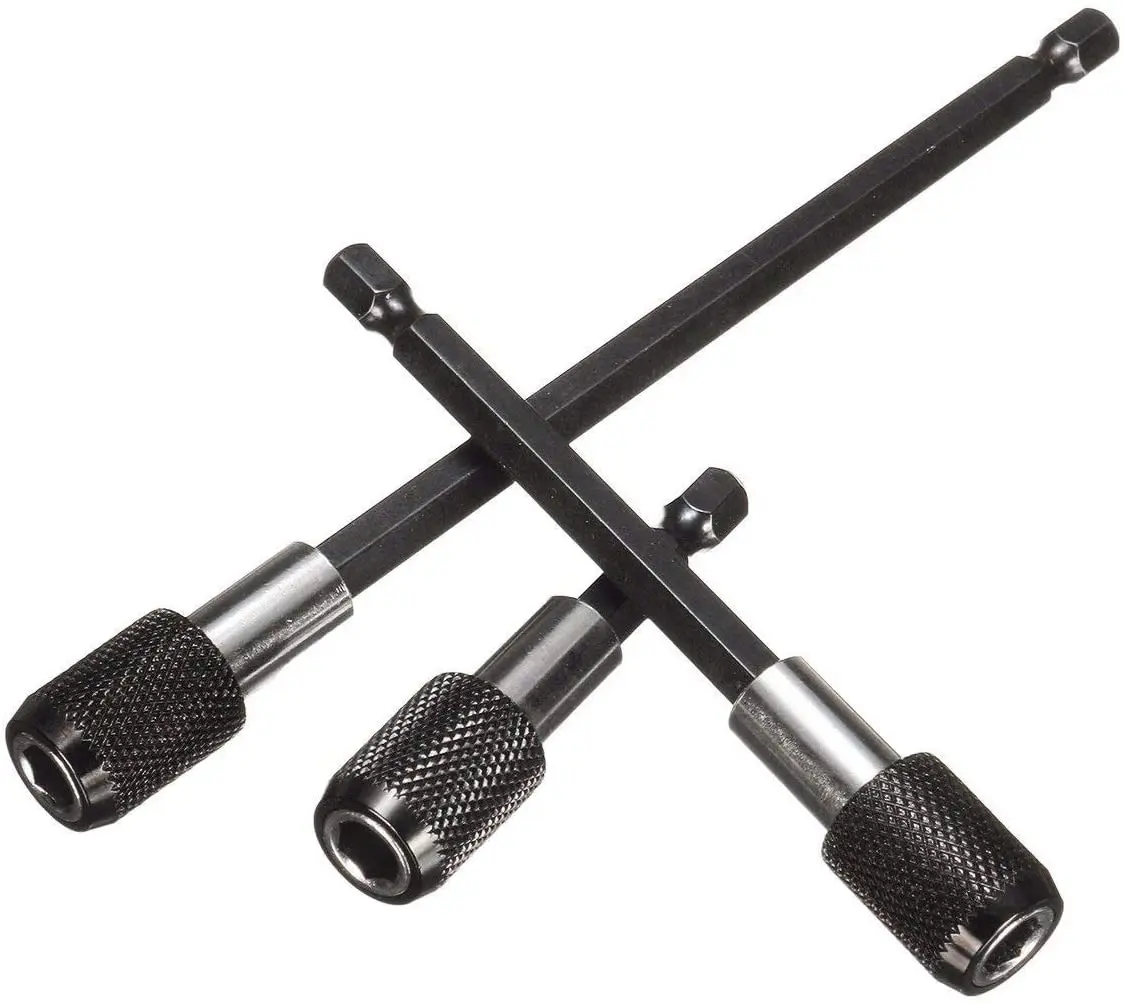 

3/4pcs 1/4 Inch Hex Shank Quick Release Screwdriver Magnetic Bit Holder with Adjustable Collar Extension Bar 60mm 100mm 150mm