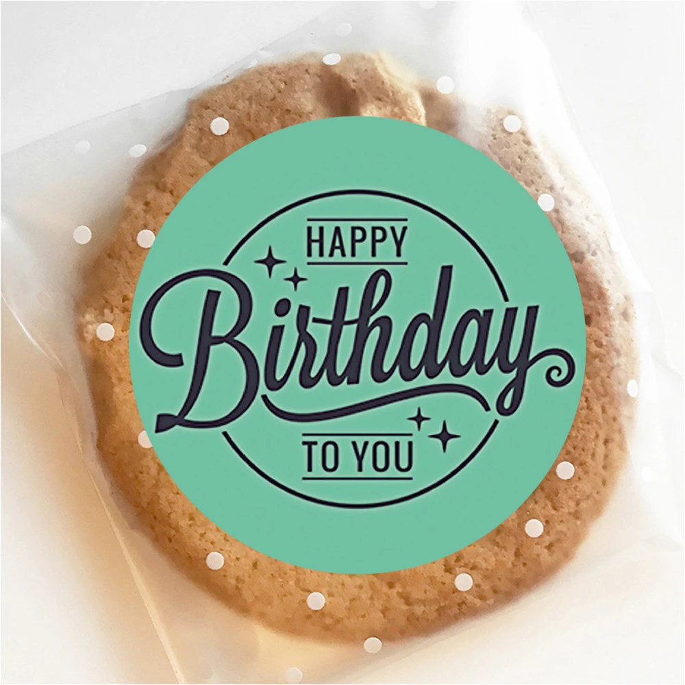 

500pcs 2.5cm Round Happy Birthday Green Sticker Birthday Party Gift Tag Label Baby Shower Decorations