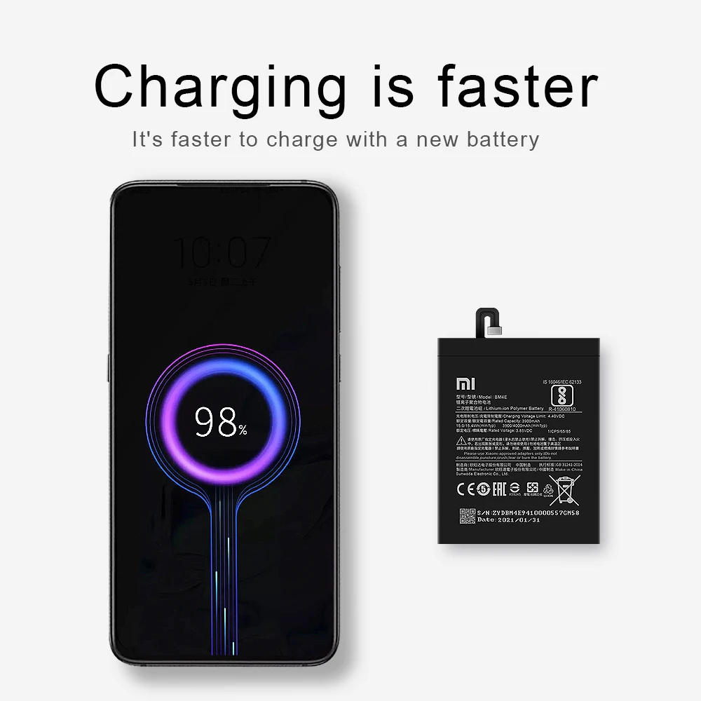 Оригинальный аккумулятор для телефона Xiaomi BM4E Pocophone F1 Poco 4000 мАч аутентичный с