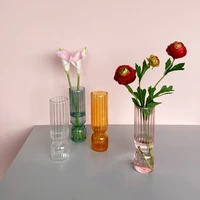 striped glass vase art color transparent vase home decoration flower arrangement trend ornaments