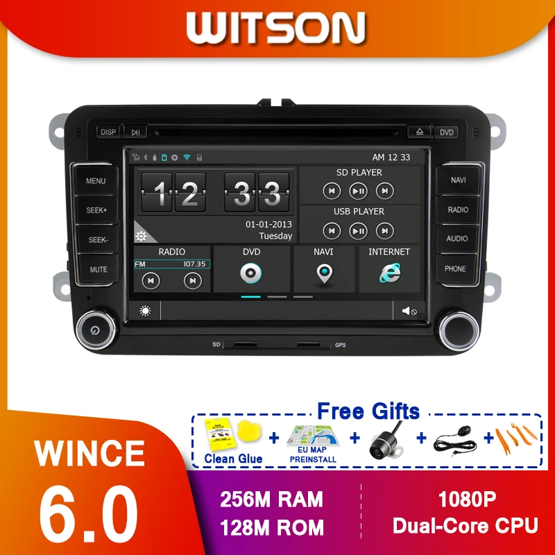 WITSON WINCE 6 0 Автомобильный Радио Мультимедиа DVD для VOLKSWAGEN серии видео плеер GPS