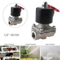 12 dc 12v normally closed type stainless steel electric solenoid valve with two position and 12 pipe interface for water oil